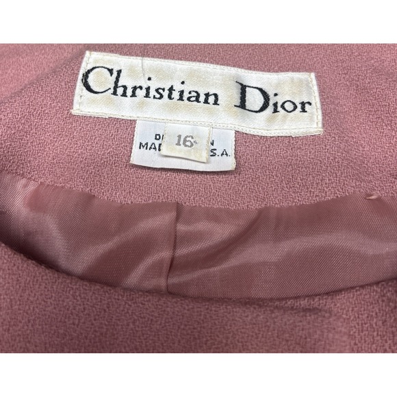 Vintage Christian Dior 100% Wool Women's Sz 16 Gold Button Tailored Blazer - Picture 4 of 14